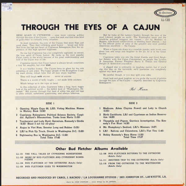 Back cover of Through the Eyes of a Cajun, LL-120